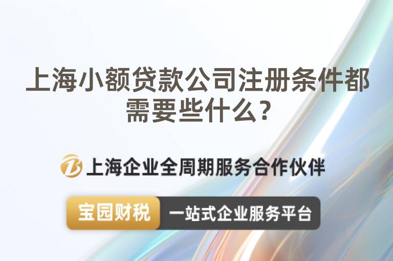 上海小額貸款公司注冊條件都需要些什么？