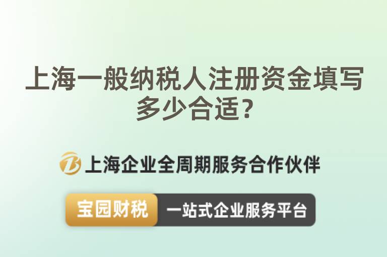 上海一般納稅人注冊資金填寫多少合適？