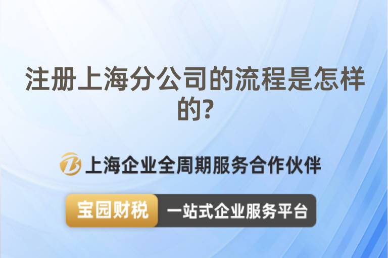 注冊上海分公司的流程是怎樣的?