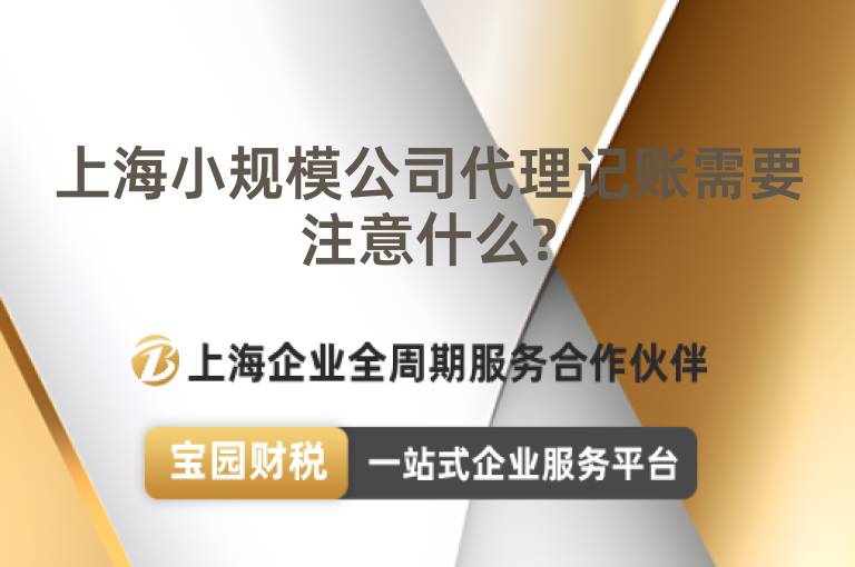 上海小規模公司代理記賬需要注意什么?