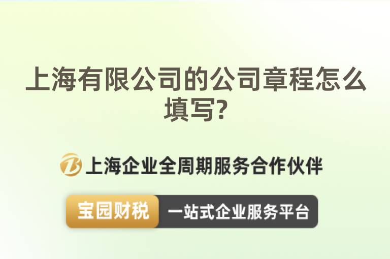 上海有限公司的公司章程怎么填寫?