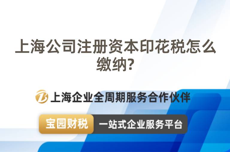 上海公司注冊資本印花稅怎么繳納?