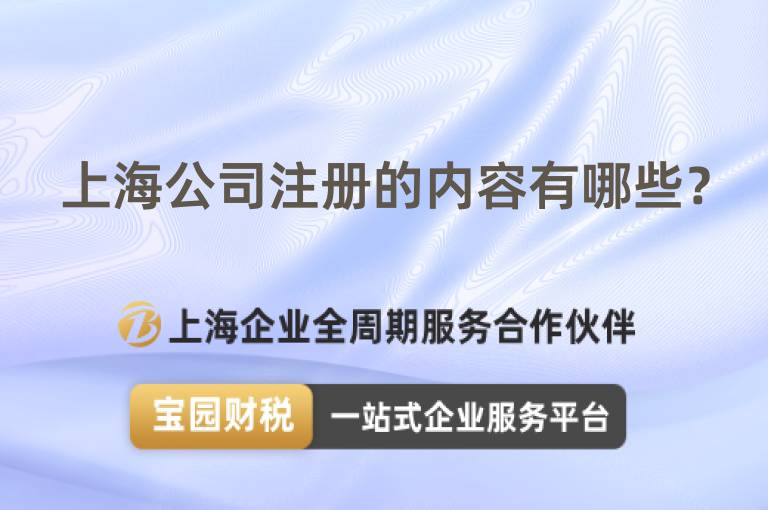 上海公司注冊的內容有哪些？