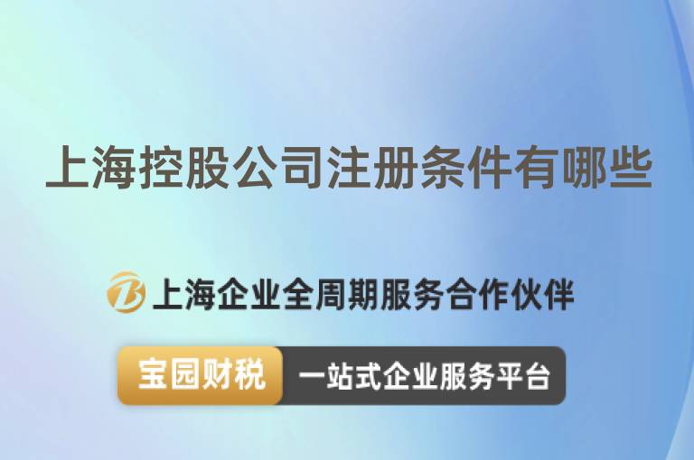 上海控股公司注冊條件有哪些