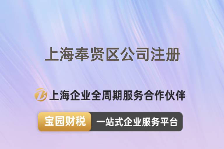 上海奉賢區公司注冊