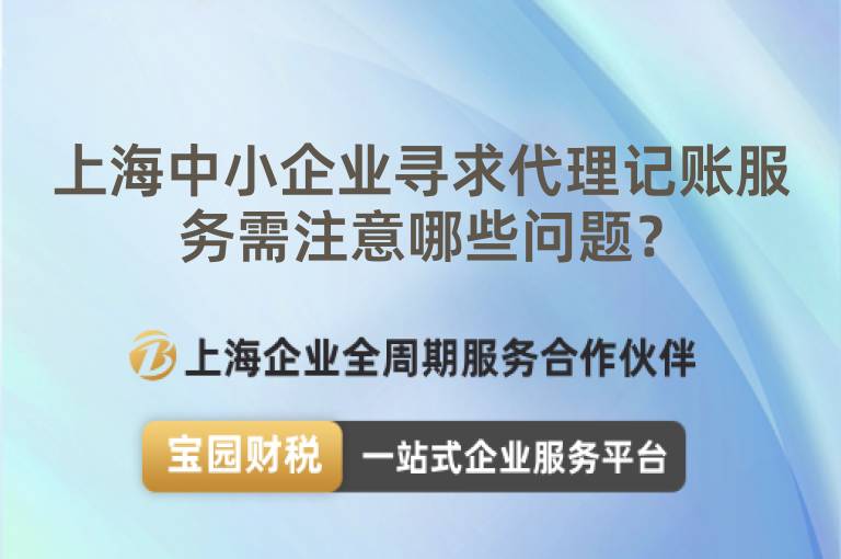 上海中小企業尋求代理記賬服務需注意哪些問題？