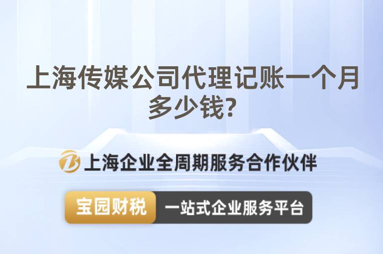 上海傳媒公司代理記賬一個月多少錢?