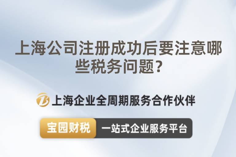 上海公司注冊成功后要注意哪些稅務問題？