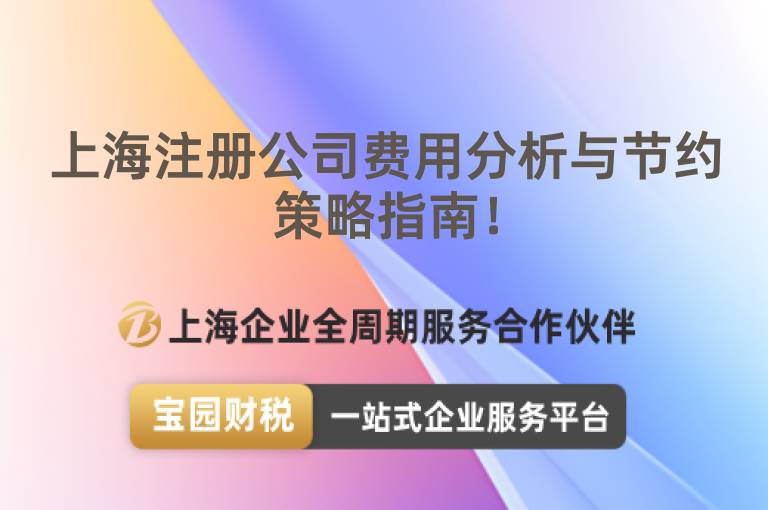 上海注冊公司費用分析與節約策略指南！