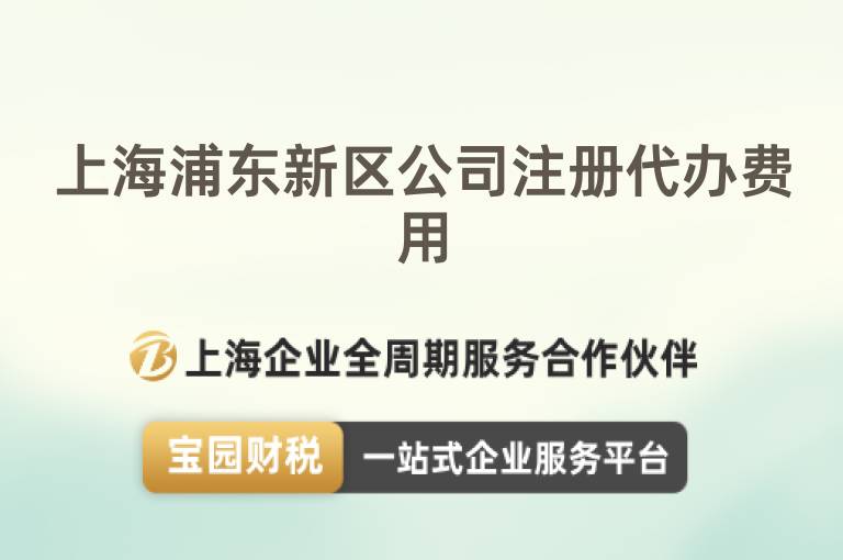 上海浦東新區(qū)公司注冊代辦費用