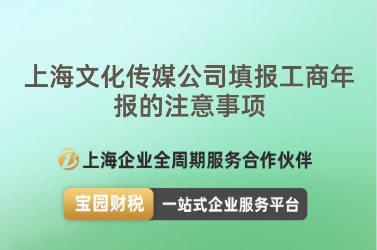 上海文化傳媒公司填報工商年報的注意事項