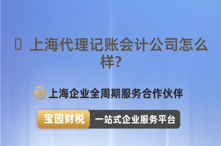 ?上海代理記賬會計公司怎么樣?