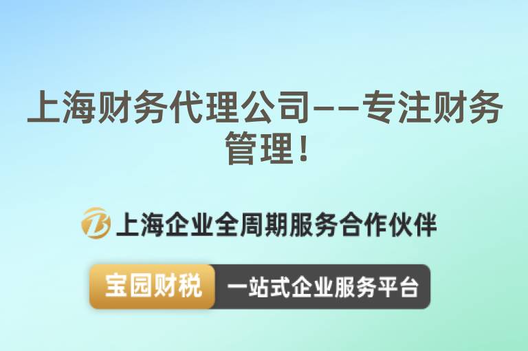 上海財務代理公司——專注財務管理！