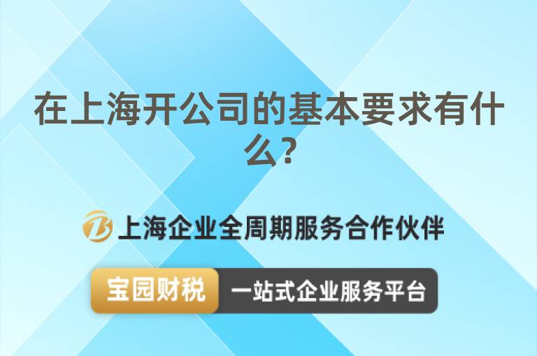 在上海開公司的基本要求有什么？
