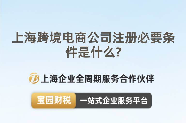上海跨境電商公司注冊必要條件是什么?