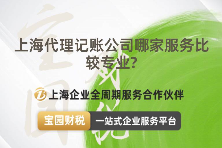 上海代理記賬公司哪家服務比較專業?