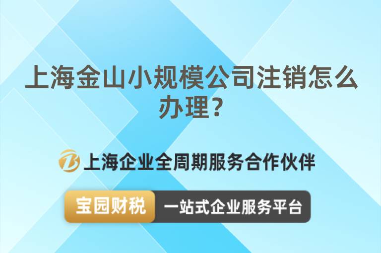 上海金山小規(guī)模公司注銷怎么辦理？