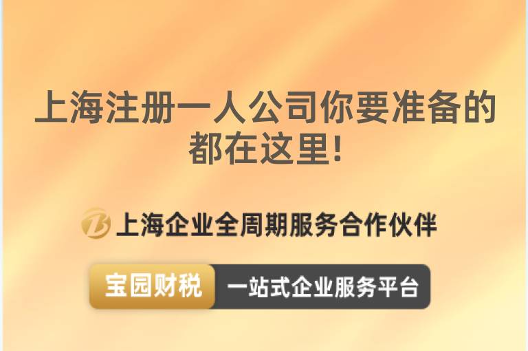 上海注冊(cè)一人公司你要準(zhǔn)備的都在這里!