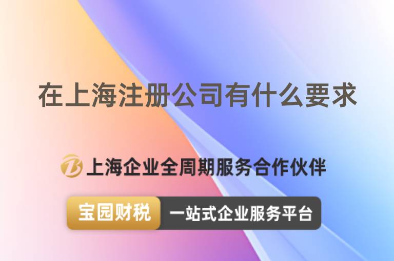 在上海注冊公司有什么要求