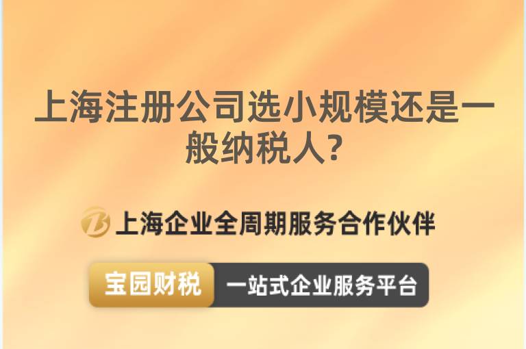 上海注冊公司選小規模還是一般納稅人?