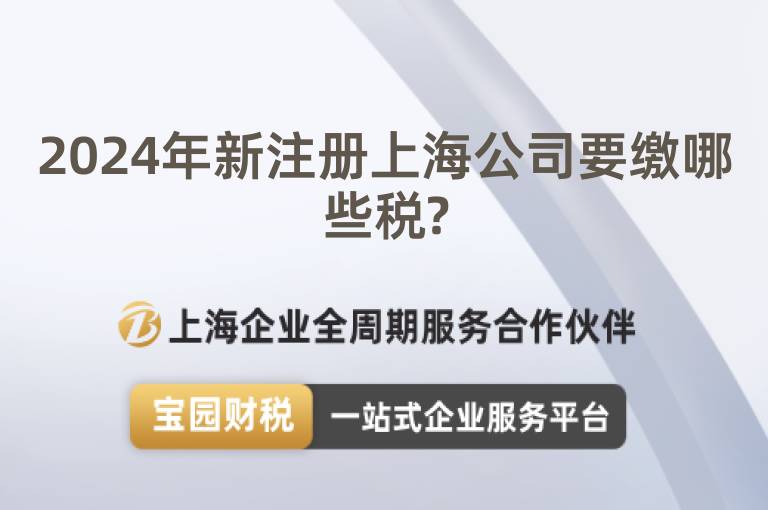 2024年新注冊上海公司要繳哪些稅?