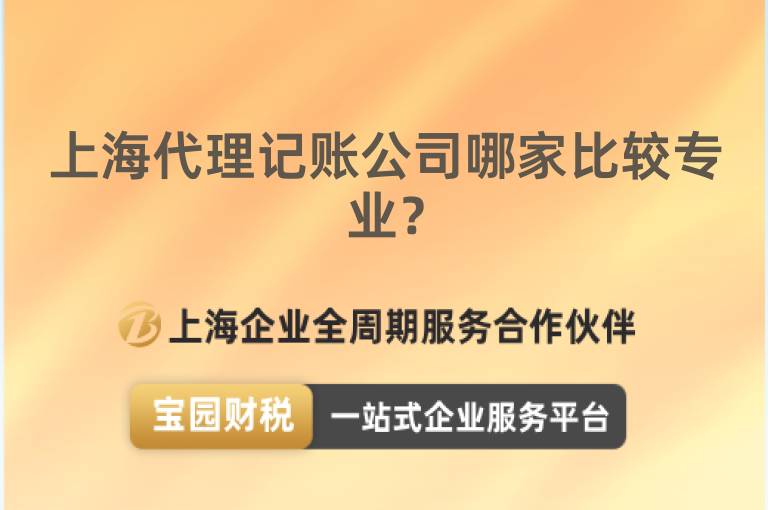 上海代理記賬公司哪家比較專業？