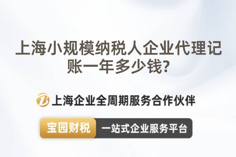 上海小規模納稅人企業代理記賬一年多少錢?
