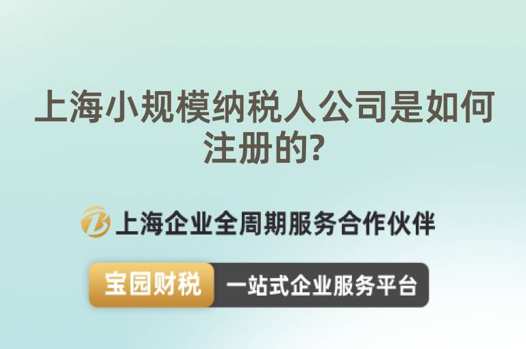 上海小規模納稅人公司是如何注冊的?