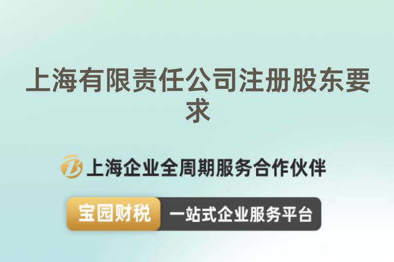 上海有限責任公司注冊股東要求
