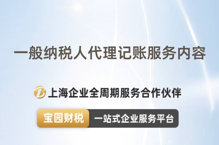 一般納稅人代理記賬服務內容