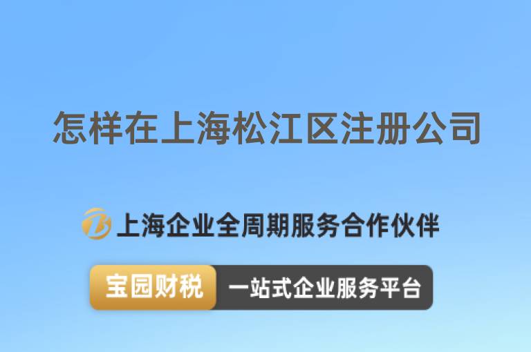 怎樣在上海松江區注冊公司