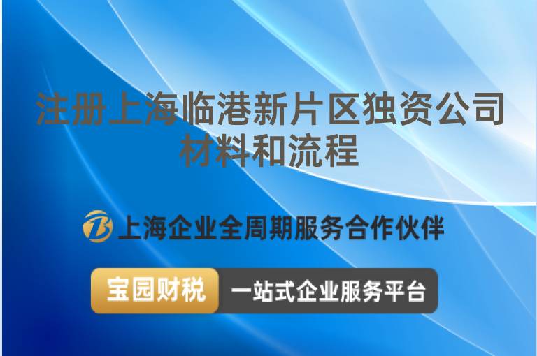 注冊上海臨港新片區獨資公司材料和流程