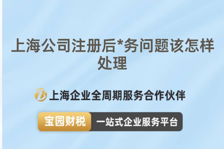 上海公司注冊后*務問題該怎樣處理