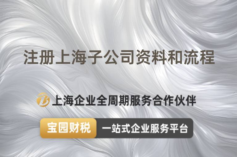 注冊上海子公司資料和流程