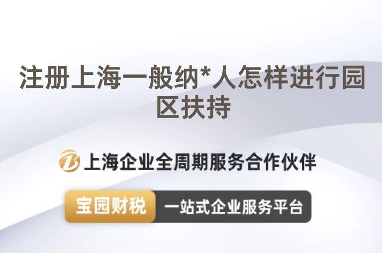 注冊上海一般納*人怎樣進行園區扶持