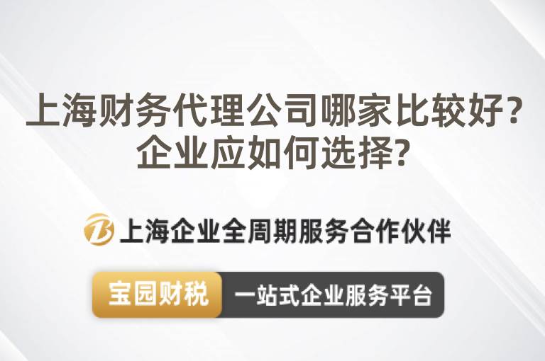 上海財(cái)務(wù)代理公司哪家比較好？企業(yè)應(yīng)如何選擇?