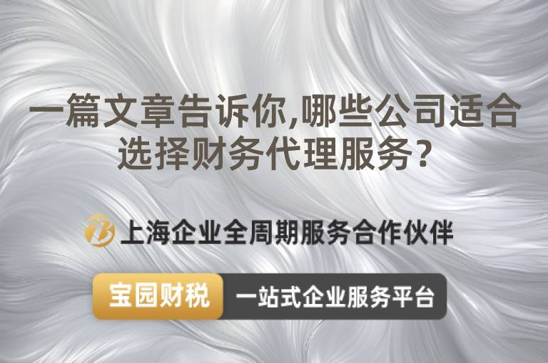 一篇文章告訴你,哪些公司適合選擇財務代理服務？