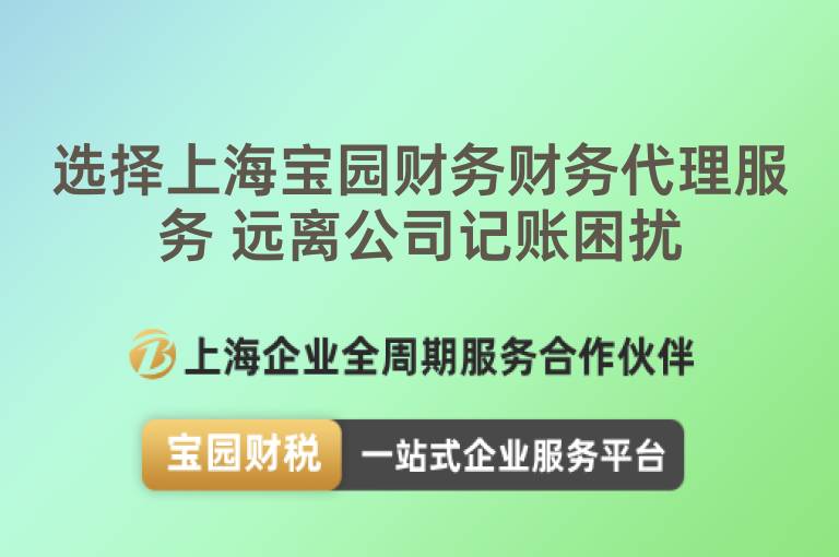 選擇上海寶園財(cái)務(wù)財(cái)務(wù)代理服務(wù) 遠(yuǎn)離公司記賬困擾