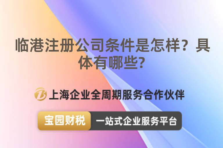 臨港注冊公司條件是怎樣？具體有哪些?