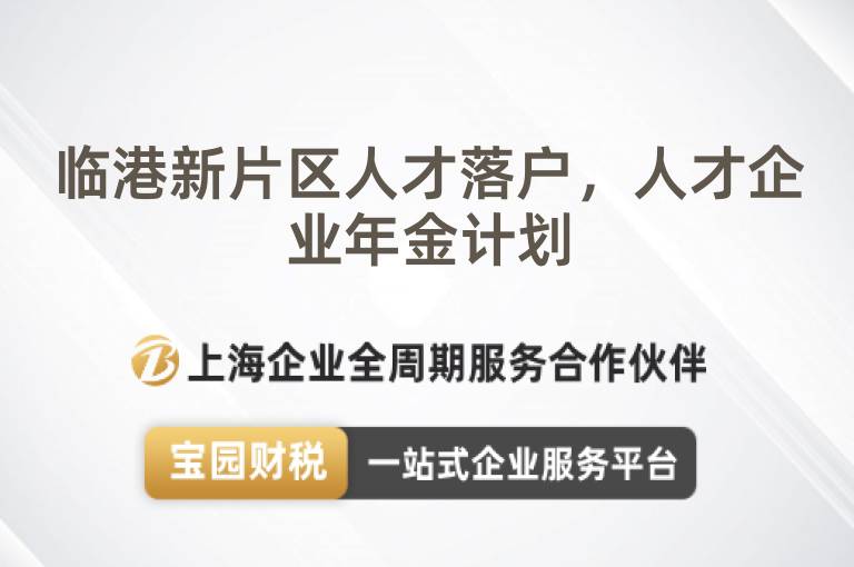 臨港新片區(qū)人才落戶，人才企業(yè)年金計劃