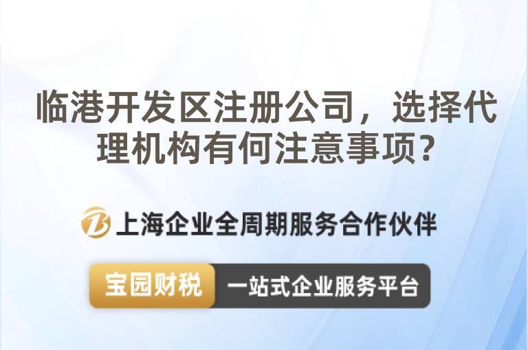 臨港開發區注冊公司，選擇代理機構有何注意事項？