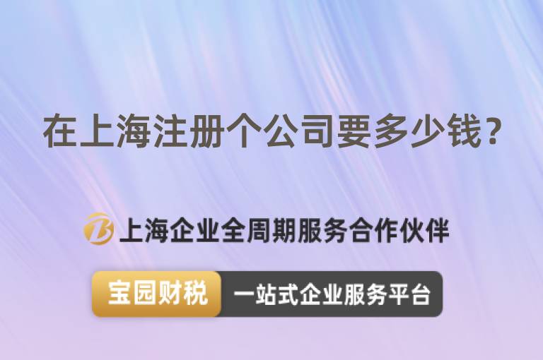 在上海注冊個公司要多少錢？