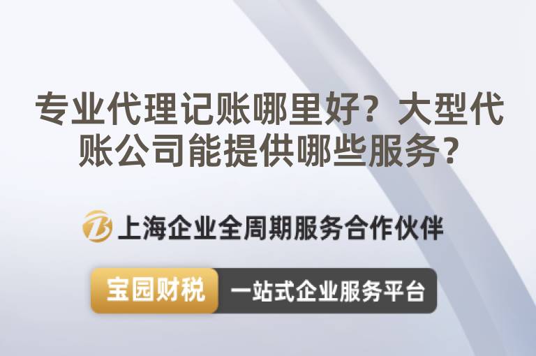 專業(yè)代理記賬哪里好？大型代賬公司能提供哪些服務(wù)？