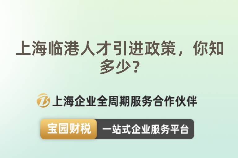 上海臨港人才引進政策，你知多少？