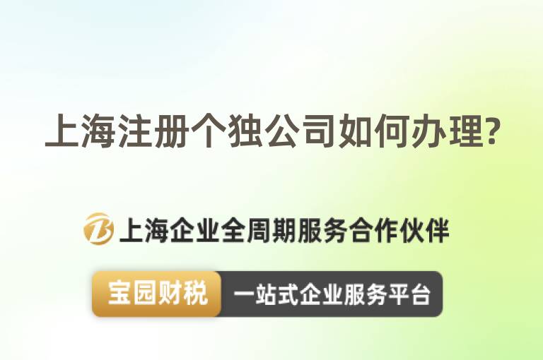 上海注冊個獨公司如何辦理?