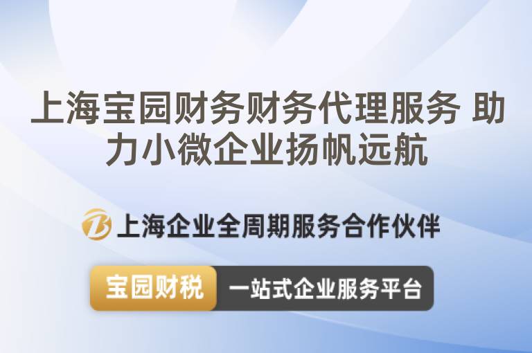 上海寶園財(cái)務(wù)財(cái)務(wù)代理服務(wù) 助力小微企業(yè)揚(yáng)帆遠(yuǎn)航