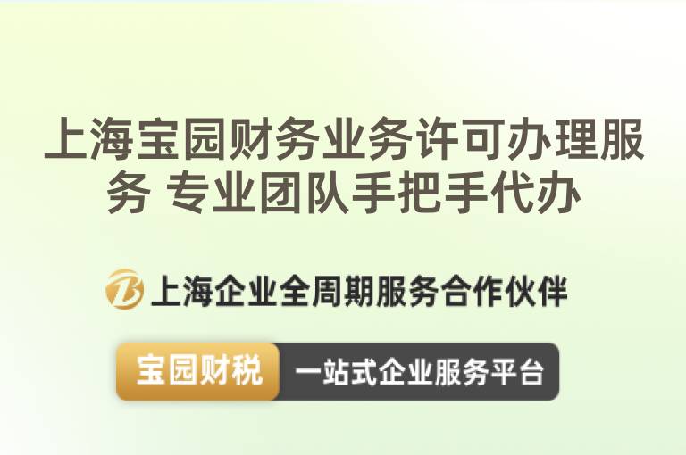 上海寶園財務業務許可辦理服務 專業團隊手把手代辦