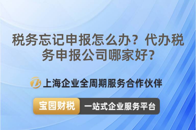 稅務忘記申報怎么辦？代辦稅務申報公司哪家好？