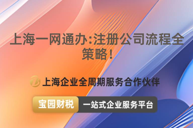 上海一網通辦:注冊公司流程全策略！
