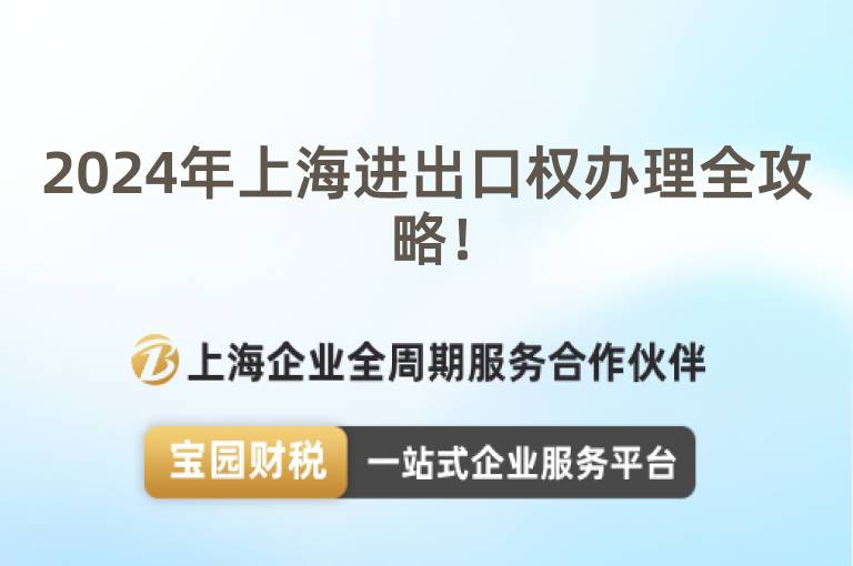 2024年上海進出口權辦理全攻略！